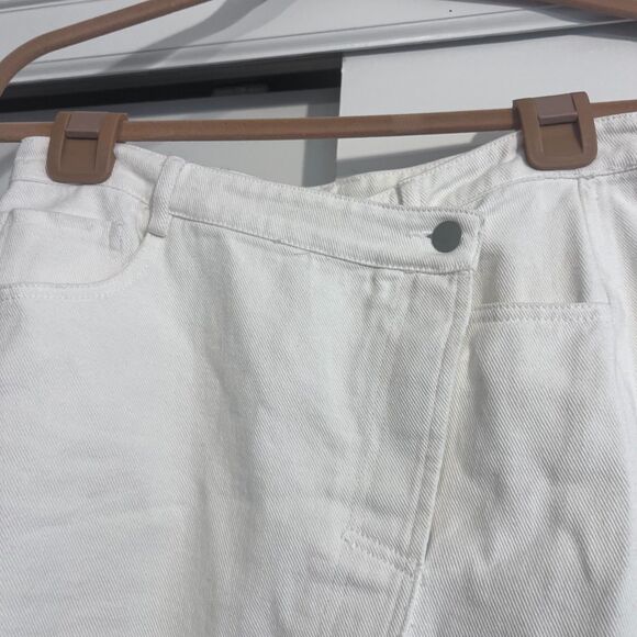 Gilli Can’t Be Bothered Denim Mini Skirt 100% cotton White crossover button - Picture 12 of 15